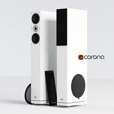 Title: Heco Aleva GT 1002 White: Immersive Floorstanding Speakers 3D model image 1 