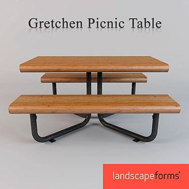 Gretchen Picnic Table: Stylish and Functional 3D model image 1 