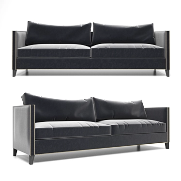 Elegant Gray Velvet Sofa 3D model image 1 