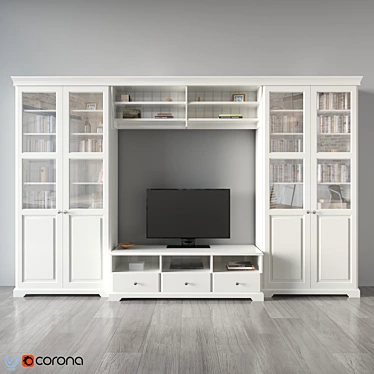 LIATORP IKEA Decor Set: TV Storage, Glass-Door Bookcase, TV Bench, Bridging Shelf 3D model image 1 