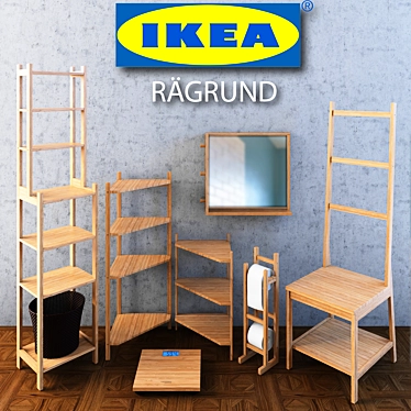 IKEA RAGRUND: Versatile Bathroom Set 3D model image 1 