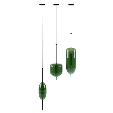Elegant Green Pendant Lighting 3D model image 1 