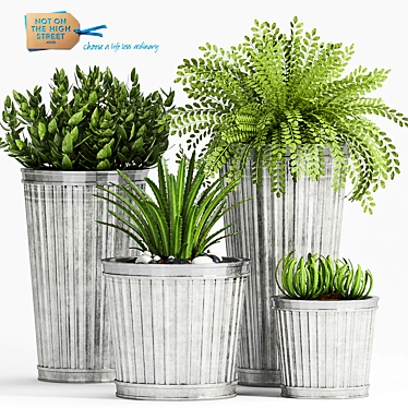 Vintage Planters Set 3D model image 1 