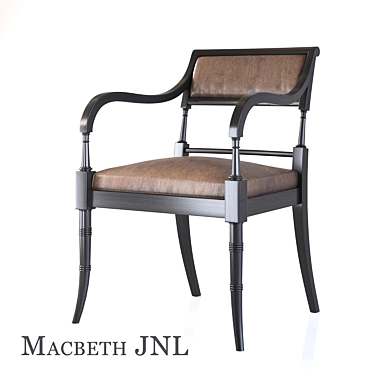 Elegant Macbeth Armchair 3D model image 1 