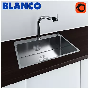 Blanco Andano Sink Set: Stylish Design with Vonda Mixer 3D model image 1 