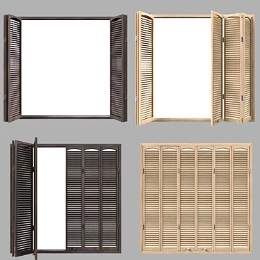 Animated Decorative Window Shutters 3D model image 1 