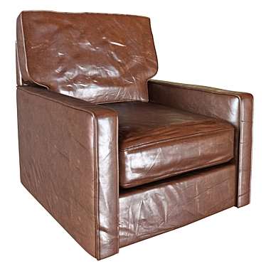 Sleek Leather Swivel Glider 3D model image 1 