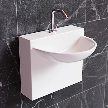 Compact Wall Mini Washbasin (Corona Render) 3D model image 1 