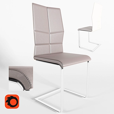 ErgoFlex Chair: 92cm H, 44cm W, 44cm D 3D model image 1 