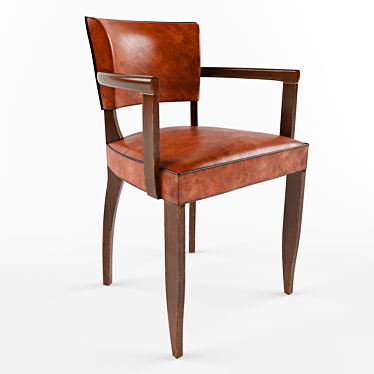 Vintage Brown Leather Armchair 3D model image 1 