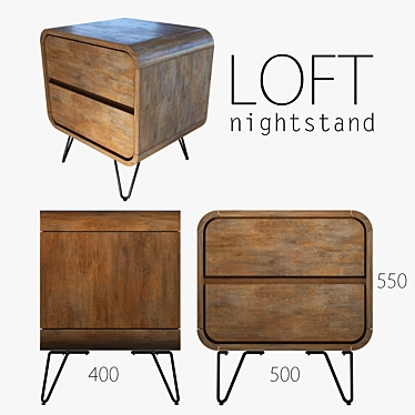 Urban Loft Bedside Table 3D model image 1 