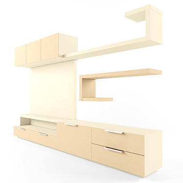 Title: Italian Charm Capuccino Wall Unit 3D model image 1 