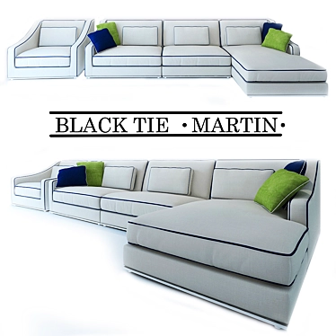 Refined Elegance: "Black Tie" Sofa 3D model image 1 