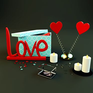 Romantic Love Set 3D model image 1 