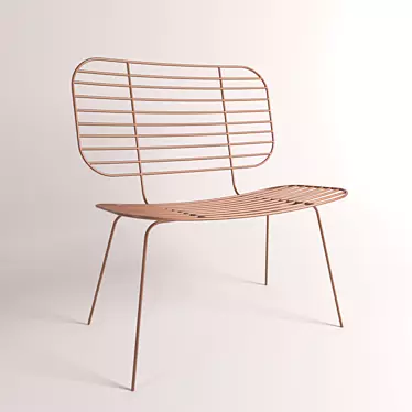 Copper Coated Metal Chair 3D model image 1 