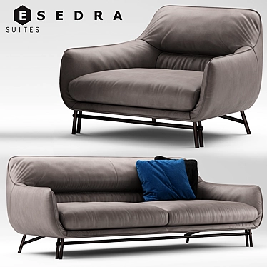 Elegant Comfort: Esedra Sofa 3D model image 1 