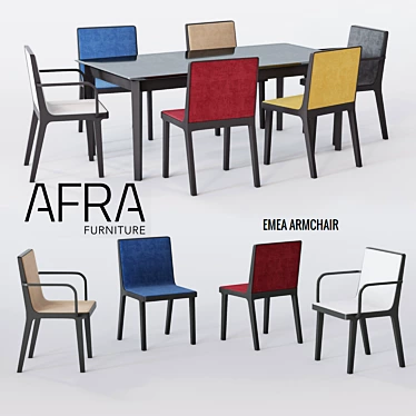 Afra EMEA Oak Wood Armchair 3D model image 1 