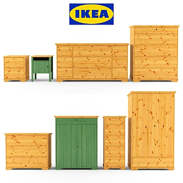  Rustic Elegance: IKEA Hurdal 3D model image 1 