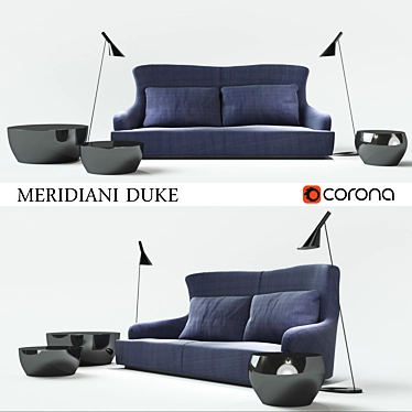 Modern Meridiani Duke Sofa - Sleek and Elegant 3D model image 1 