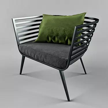 Stylish Outdoor Metal Armchair 3D model image 1 