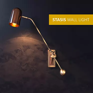 Modern Industrial Stasis Wall Light 3D model image 1 