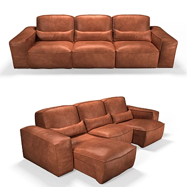 Modular Sofa with Adjustable Seats 3D model image 1 