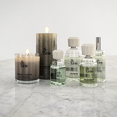 By Table Fragrance Set: Candles & Bottles 3D model image 1 