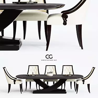 Elegant CG Megeve Serra Chair 3D model image 1 