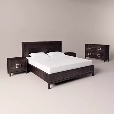 Sleek Bedside Tables & Stylish Chest 3D model image 1 