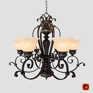 Golden Lighting Jefferson 6-Light Chandelier 3D model image 1 