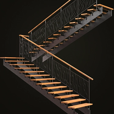 Corona 1.4 Forged Stairs 3D model image 1 