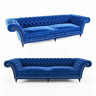 Classic Chesterfield 2-Seater Sofa 3D model image 1 