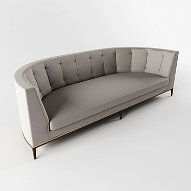 Classic Elegance: Capitone Round-back Sofa 3D model image 1 