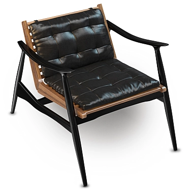 Mid-Century Elegance: Atra Chair by Luteca 3D model image 1 