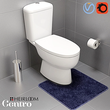 Sleek Centro Toilet 3D model image 1 