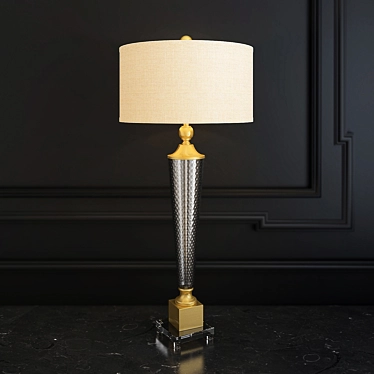 Elegant Brass and Glass Table Lamp 3D model image 1 