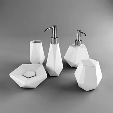 Sleek Modern Bathroom Accessories 3D model image 1 