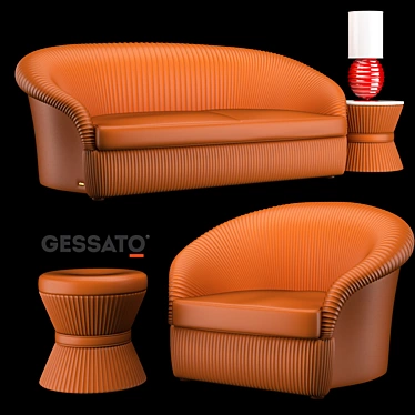 Elegant Gessato Chairs 3D model image 1 