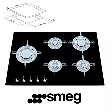Sleek Smeg Gas Hobs 3D model image 1 