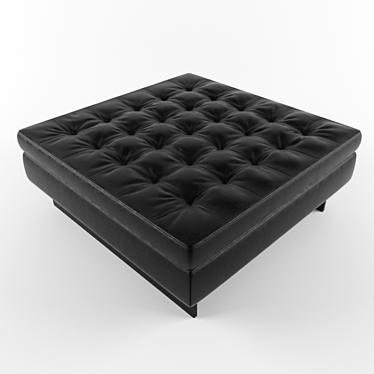 Adjustable Height Square Leather Ottoman 3D model image 1 
