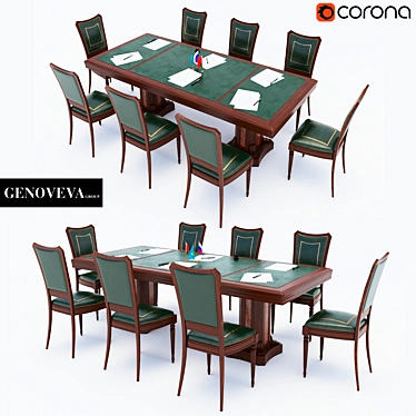 Elegant Conference Set: Table & Chairs 3D model image 1 