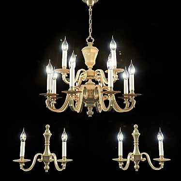 Elegant Nervilamp Chandelier 3D model image 1 