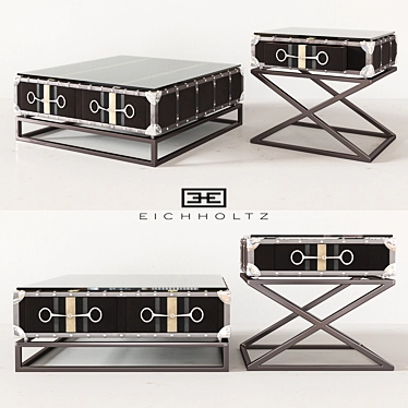 Elegant Eichholtz Astoria Table Set 3D model image 1 