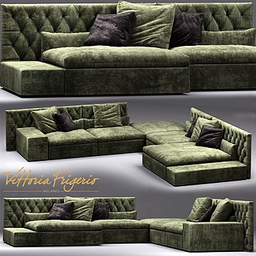 Frigerio Salotti: Luxury Dominio Capitonne Sofa 3D model image 1 