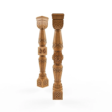 Title: Old Russian Style Carved Pillar 3D model image 1 