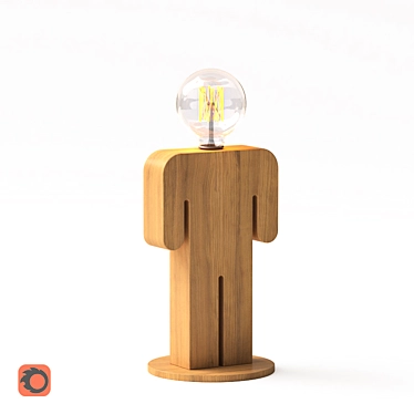 Wooden Boy Table Lamp 3D model image 1 