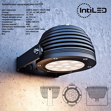 IntiTOP: Compact, Durable Outdoor LED Spotlight 3D model image 1 