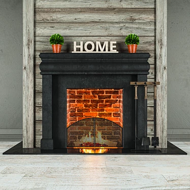 Fireplace Set: Elegant and Cozy 3D model image 1 