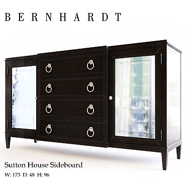 Modern Sutton Sideboard: Sleek Design 3D model image 1 