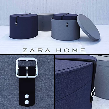 Zara Home Round Storage Box 3D model image 1 